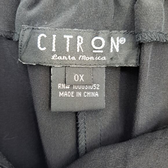Citron Santa Monica 100% Silk Straight Leg Pant Washable Black Women's Size 0X - Picture 8 of 10